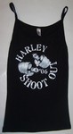 Black Harley Shootout Tank Top with white lettering