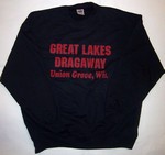 Black Great Lakes Dragaway Sweatshirt With Red Lettering