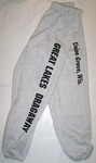 Grey Great Lakes Dragaway Sweatpants with black lettering