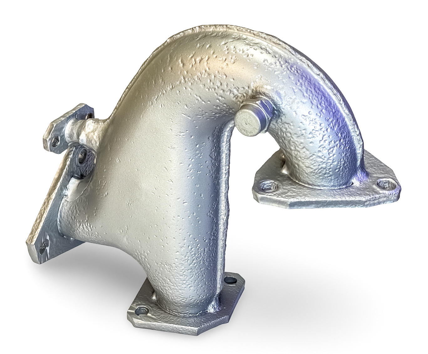 021251531 - USED OEM GERMAN VOLKSWAGEN EXHAUST ELBOW / CONNECTOR PIPE 3-WAY W/ EGR VALVE CONNECTION - 1975-79 VW TYPE 2 BAY WINDOW BUS 1800-2000cc FEDERAL ONLY