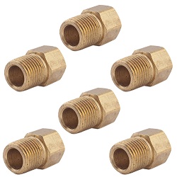 EMPI 16-2550 Brake Line Brass Fittings 1/8" NPT, 6pack