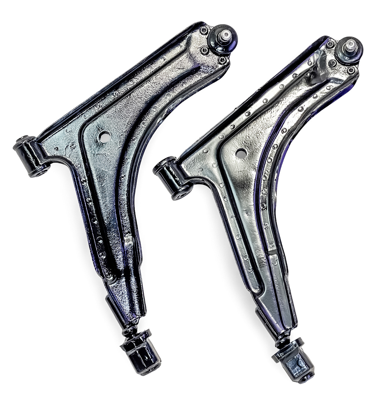 171407153D - USED GOOD GENUINE OEM GERMAN VW VOLKSWAGEN LOWER FRONT CONTROL ARMS LEFT & RIGHT W/ BALL JOINTS & BUSHINGS FOR 1974-84 VW GOLF JETTA RABBIT MK1 & SCIROCCO / 1985-93 CABRIOLET / 1975-89 PORSCHE 924