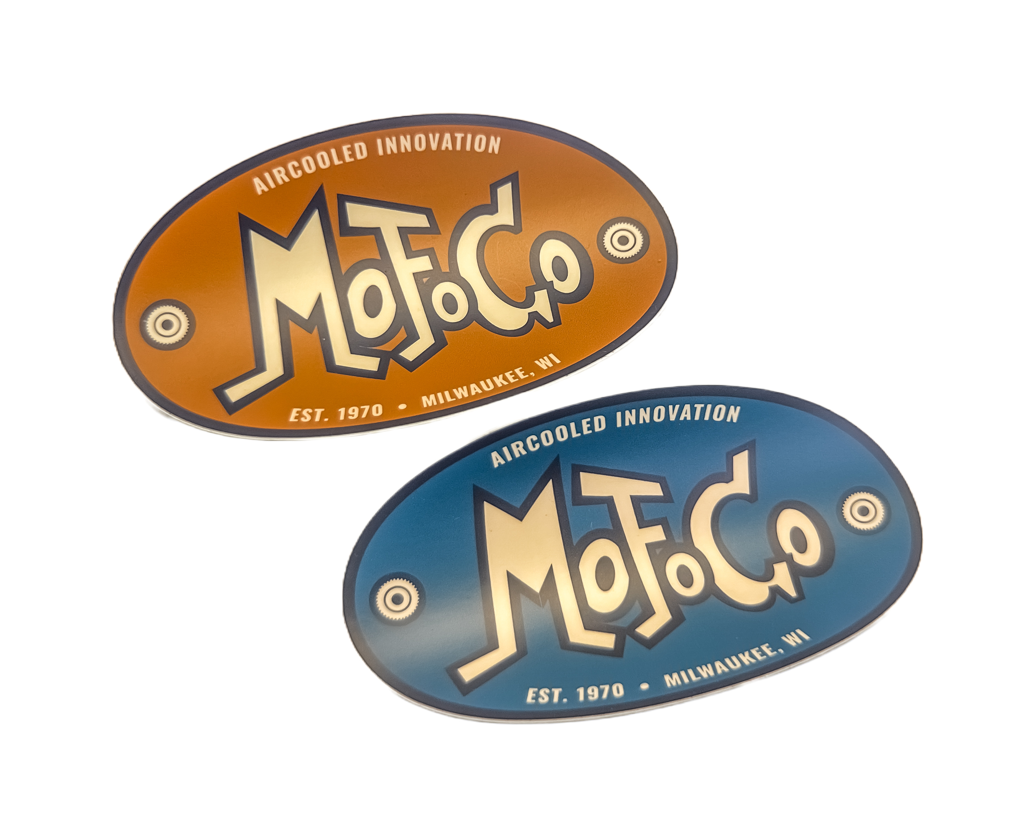 Medium MOFOCO AIRCOOLED INNOVATION Logo Stickers - Specify Color