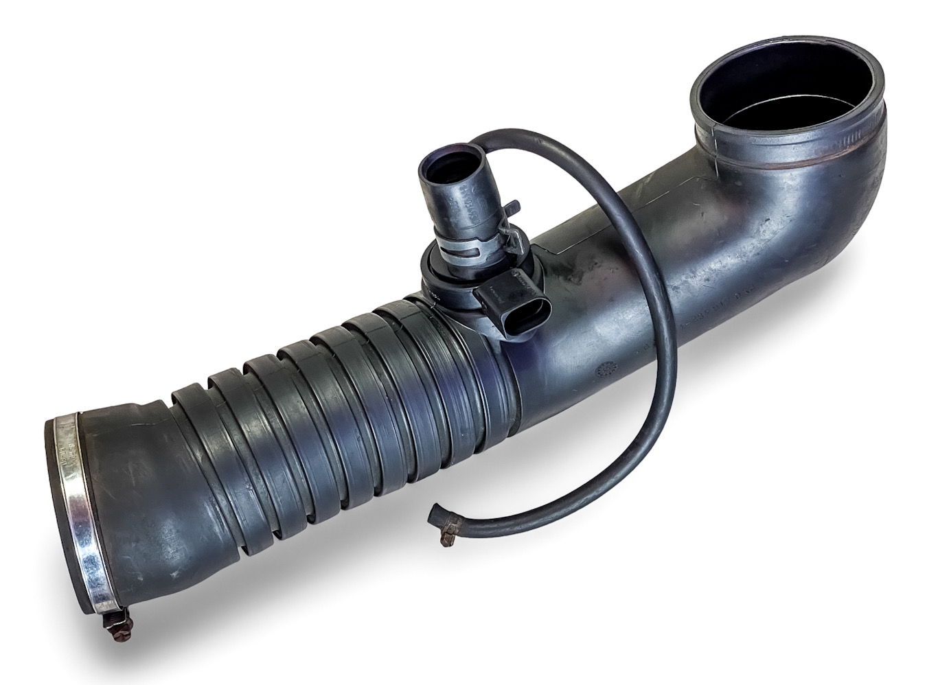 PRE OWNED WORKING GENUINE OEM GERMAN VW VOLKSWAGEN ENGINE AIR INTAKE HOSE W/ OEM HEATER ELEMENT - GREAT CONDITION 1997-2002 VW GOLF JETTA RABBIT CABRIO CONVERTIBLE 4-CYL 2.0L 1HM129627F 037959984