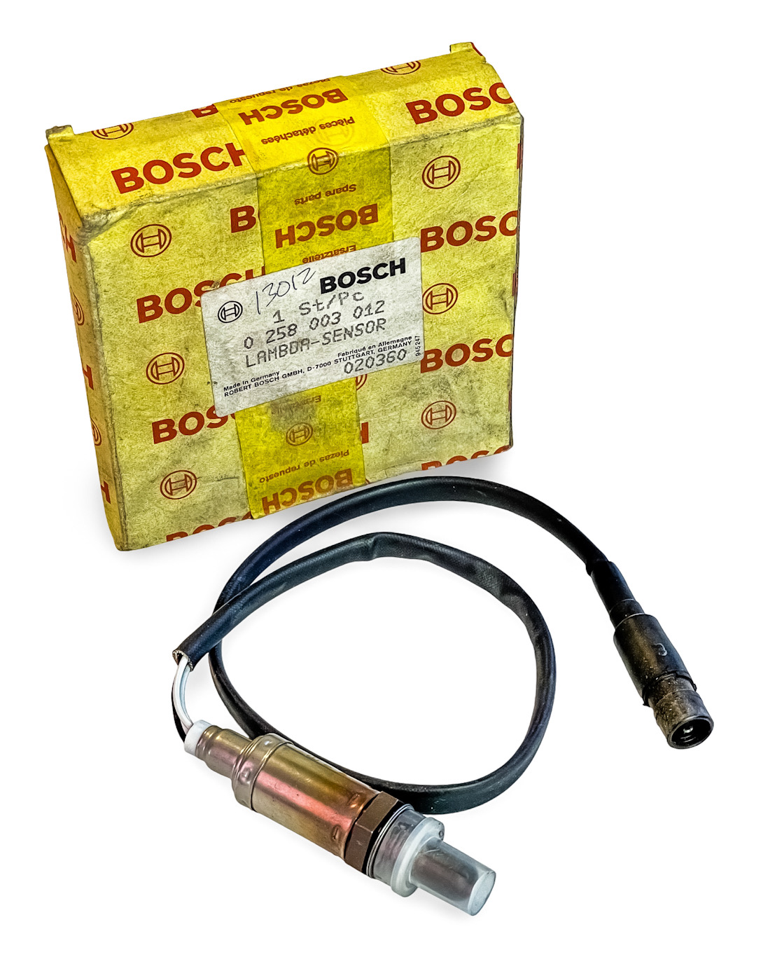 NOS NEW OLD STOCK GENUINE OEM BOSCH GERMAN LAMBDA PROBE OXYGEN O2 SENSOR - 1986-91 PORSCHE 944 / 951 TURBO // AUDI A6 0258003012