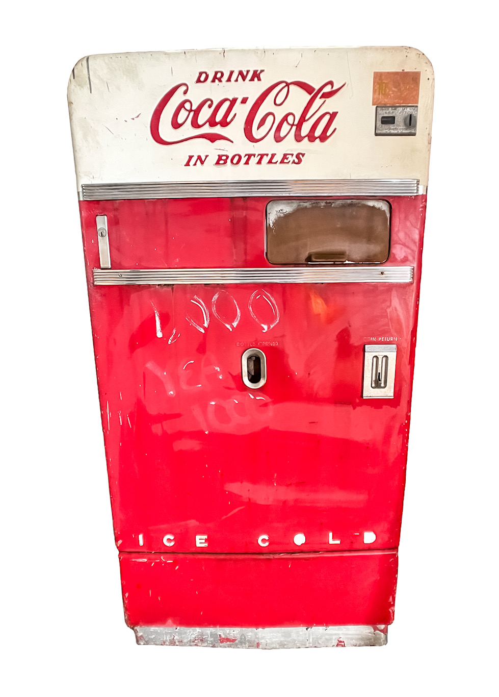 PRE-OWNED CLASSIC TWO-TONE VINTAGE 1950’s VENDO 83 10 CENT COCA-COLA VENDING MACHINE