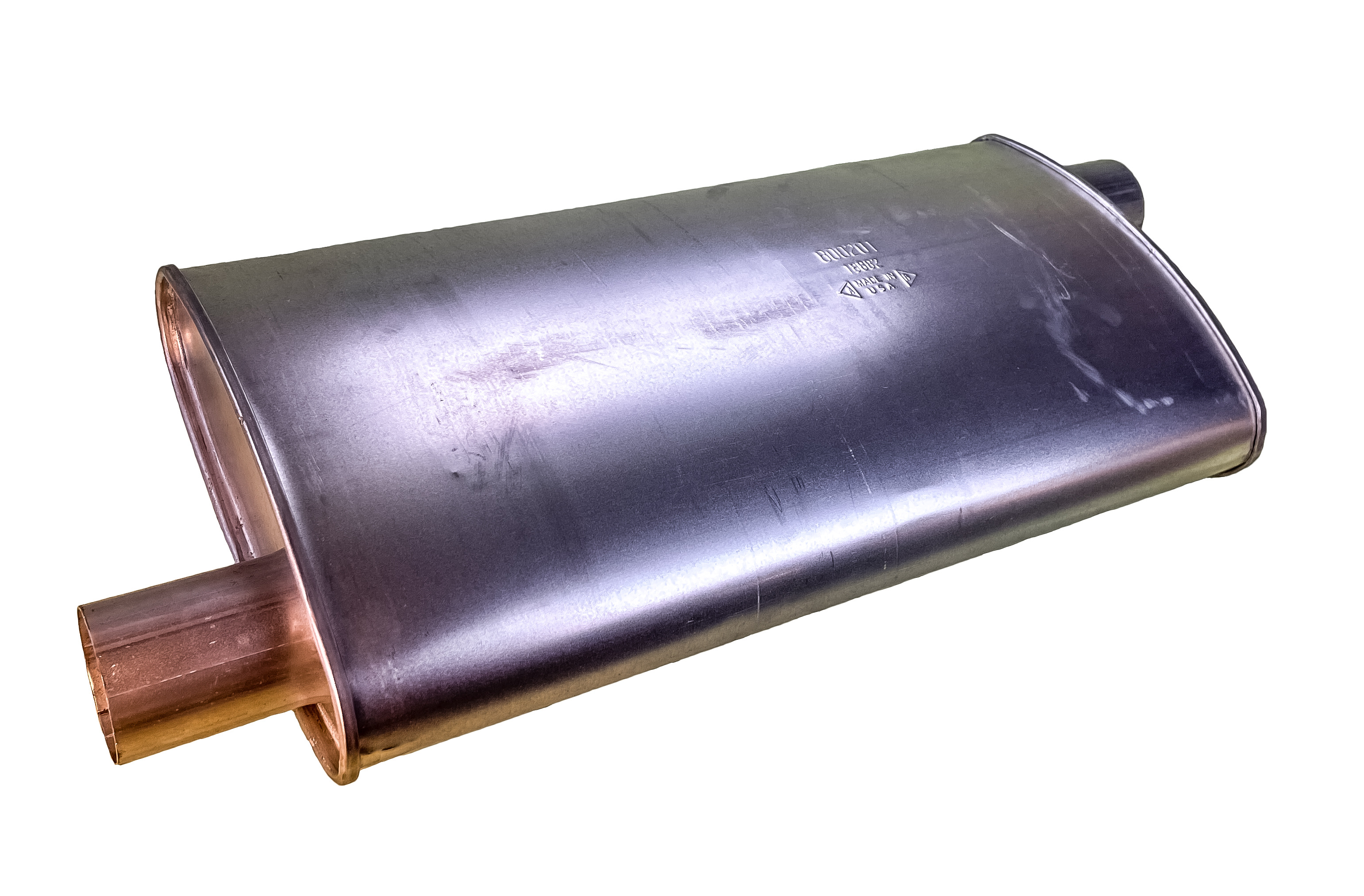 IMCO UNIVERSAL EXHAUST MUFFLER SINGLE OFFSET INLET / SINGLE OFFSET OUTLET / REVERSIBLE