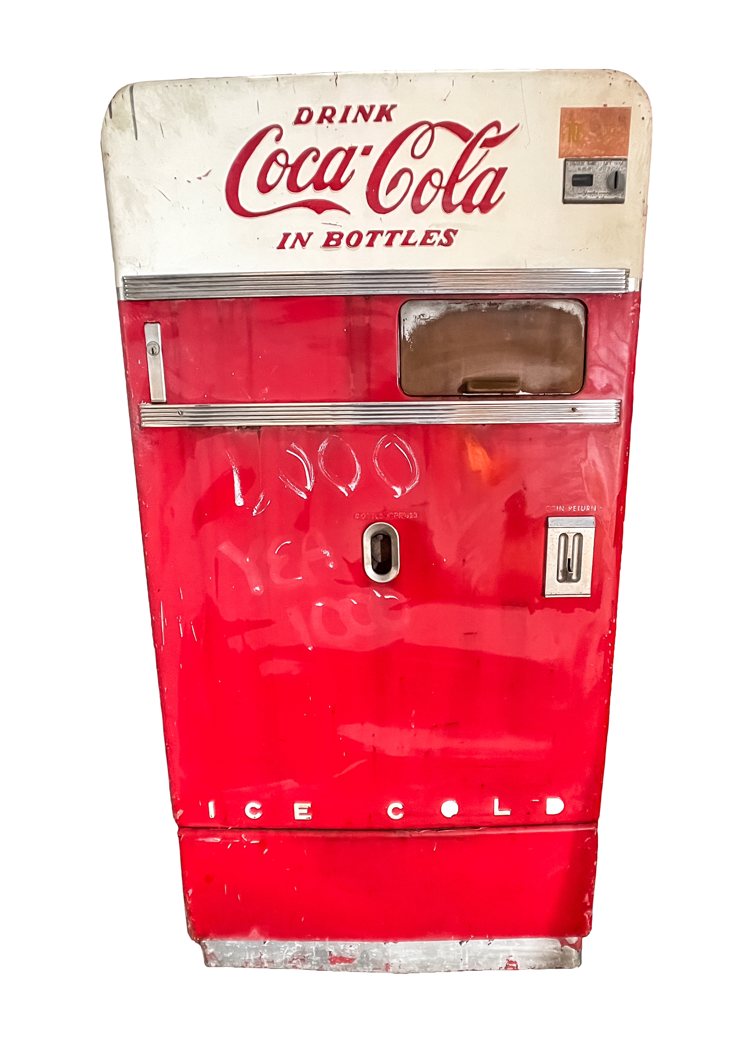 PRE-OWNED CLASSIC TWO-TONE VINTAGE 1950’s VENDO 83 10 CENT COCA-COLA VENDING MACHINE