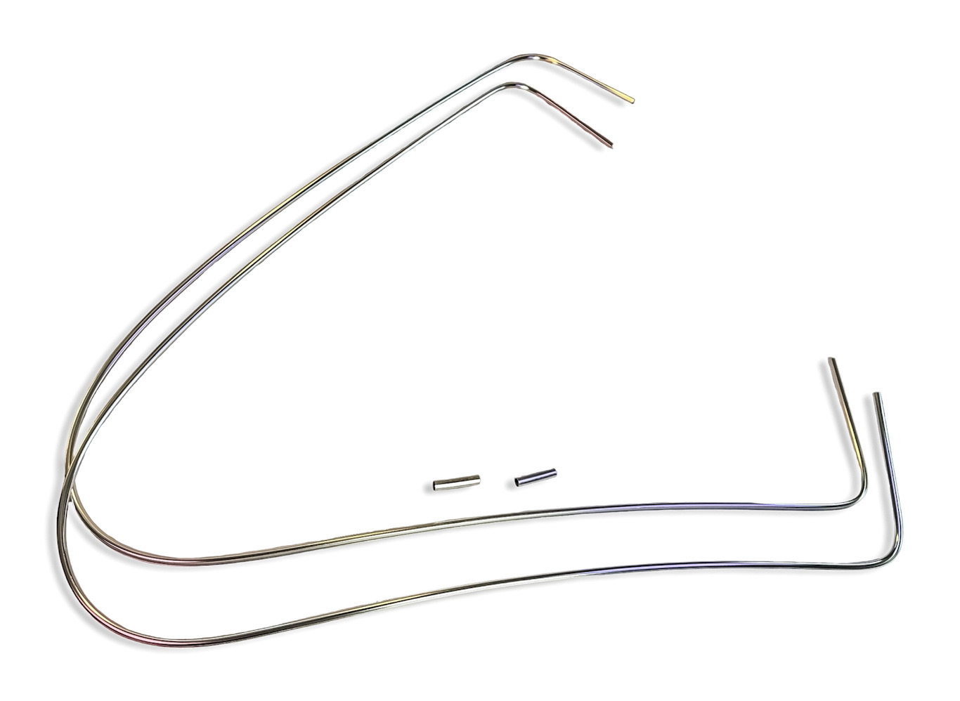 NEW IN BOX WEST COAST METRIC WINDOW MOULDING NON-POPOUT METAL QUARTERS W/ CLIPS  |  VOLKSWAGEN - 1965-77 TYPE 1 BEETLE SEDAN / 1971-76 SUPER BEETLE HARDTOP & SUNROOF 113-345C-L/R