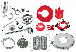 EMPI 8653 VW BUG ENGINE CHROME & RED SHROUD TIN KIT